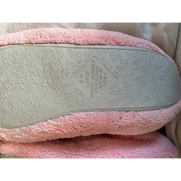 NOS CHEROKEE SuPeR PLUSH house slippers PINK 8-9 - Picture 4 of 4